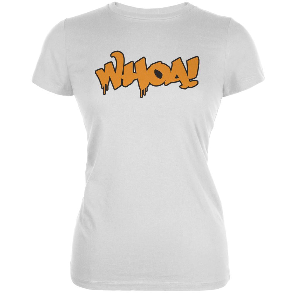 Whoa! Graffiti White Juniors Soft T-Shirt Juniors T-Shirts Old Glory 2XL White 