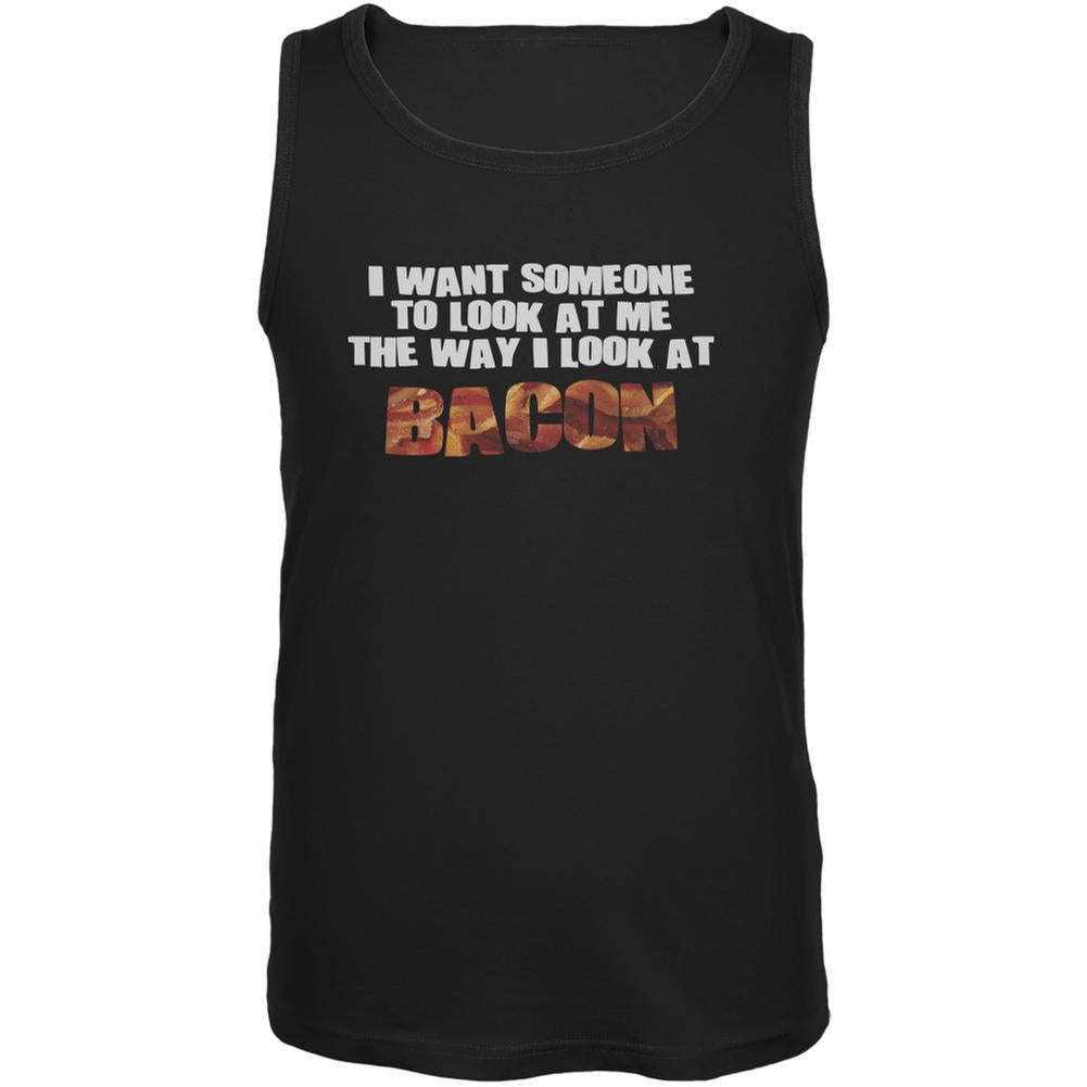 Look At Me Like Bacon Black Adult Tank Top Men's Tank Tops Old Glory 2XL Black 