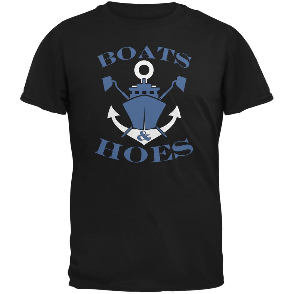 Boats & Hoes Black Adult T-Shirt Men's T-Shirts Old Glory 2XL Black 