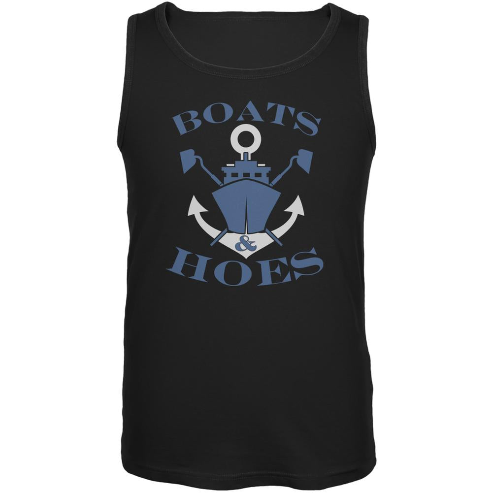 Boats & Hoes Black Adult Tank Top Men's Tank Tops Old Glory 2XL Black 