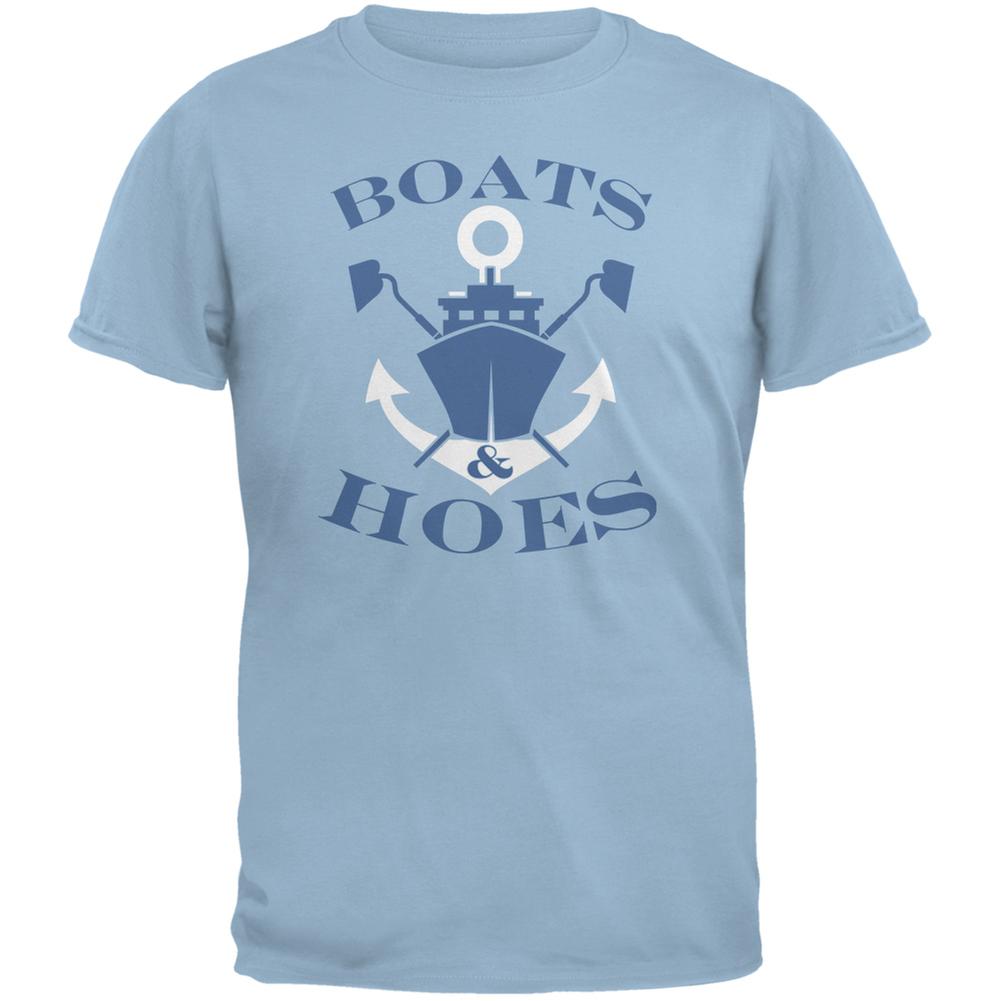 Boats & Hoes Light Blue Adult T-Shirt Men's T-Shirts Old Glory 2XL Blue 