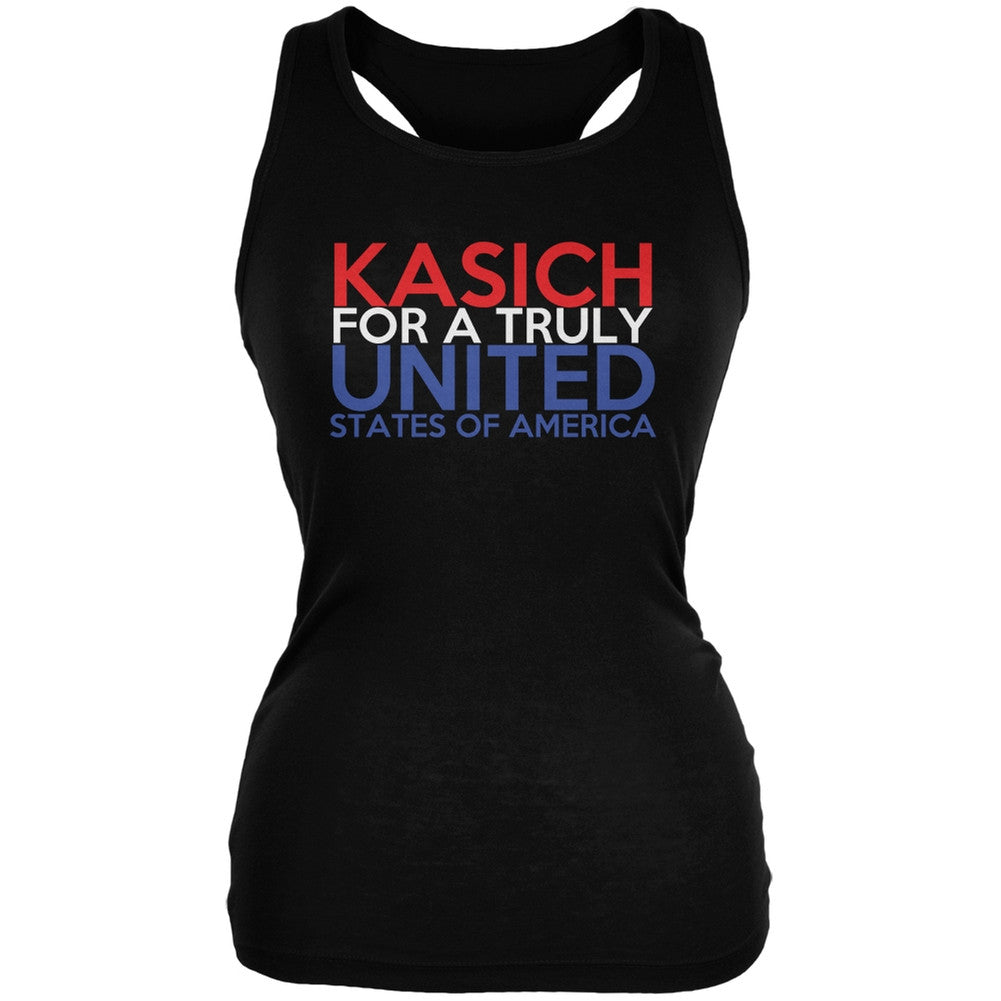 Election 2016 John Kasich Truly United Black Juniors Soft Tank Top Juniors Tank Tops Old Glory 2XL Black 