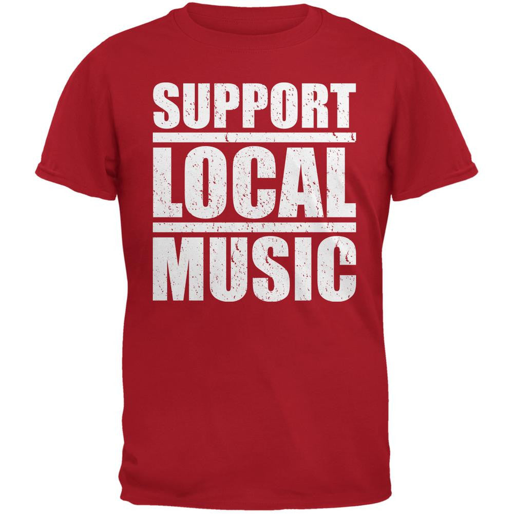 Support Local Music Red Adult T-Shirt Men's T-Shirts Old Glory 2XL Red 