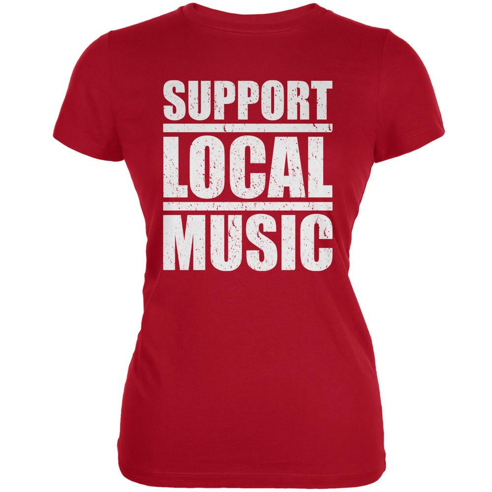 Support Local Music Red Juniors Soft T-Shirt Juniors T-Shirts Old Glory 2XL Red 