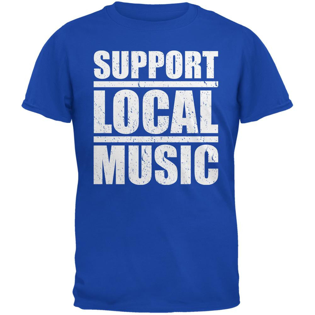 Support Local Music Royal Adult T-Shirt Men's T-Shirts Old Glory 2XL Blue 