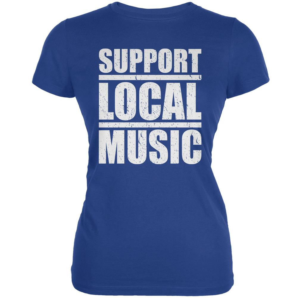 Support Local Music Royal Juniors Soft T-Shirt Juniors T-Shirts Old Glory 2XL Blue 