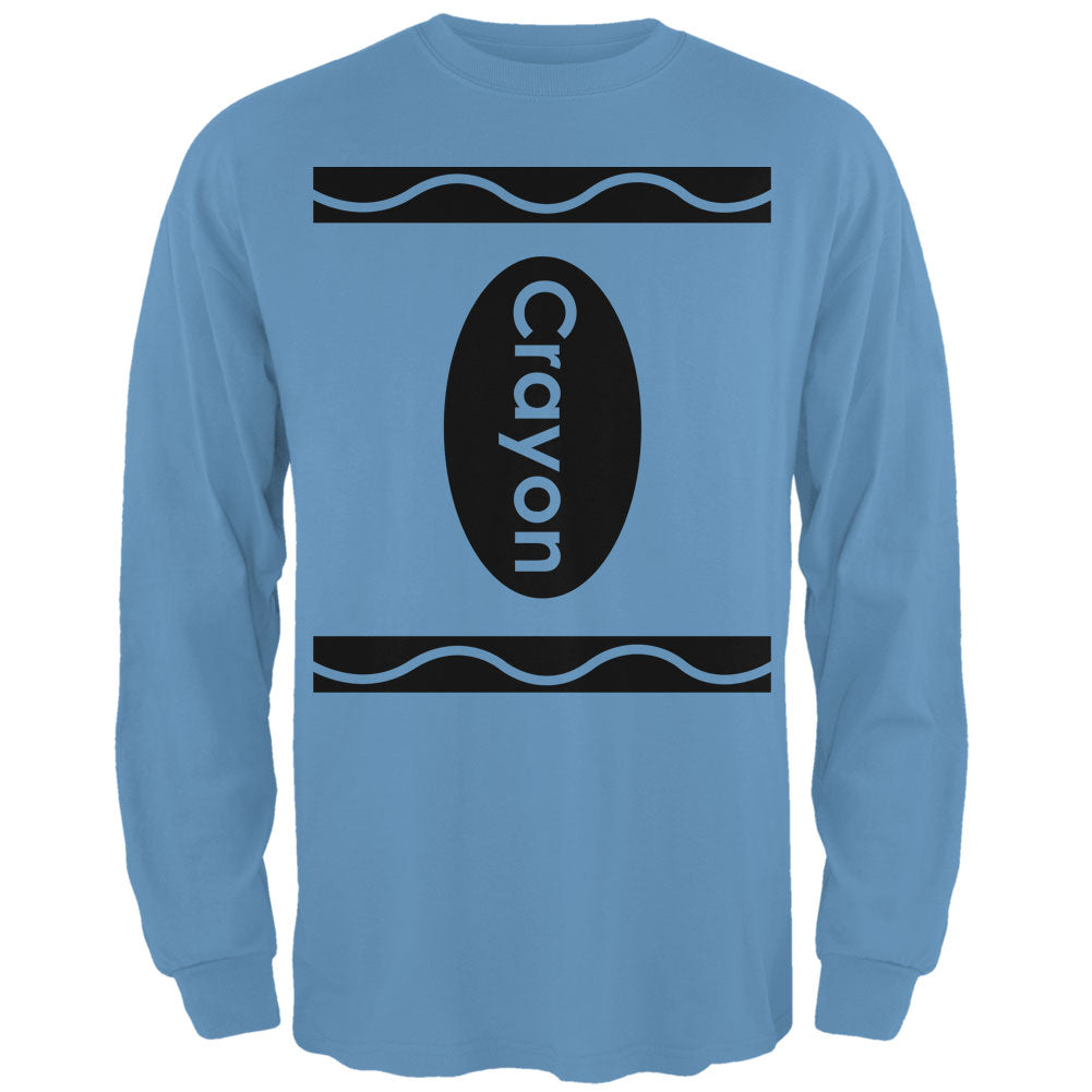 Halloween Crayon Costume Carolina Blue Adult Long Sleeve T-Shirt Men's Long Sleeves Old Glory 2XL Light Blue 