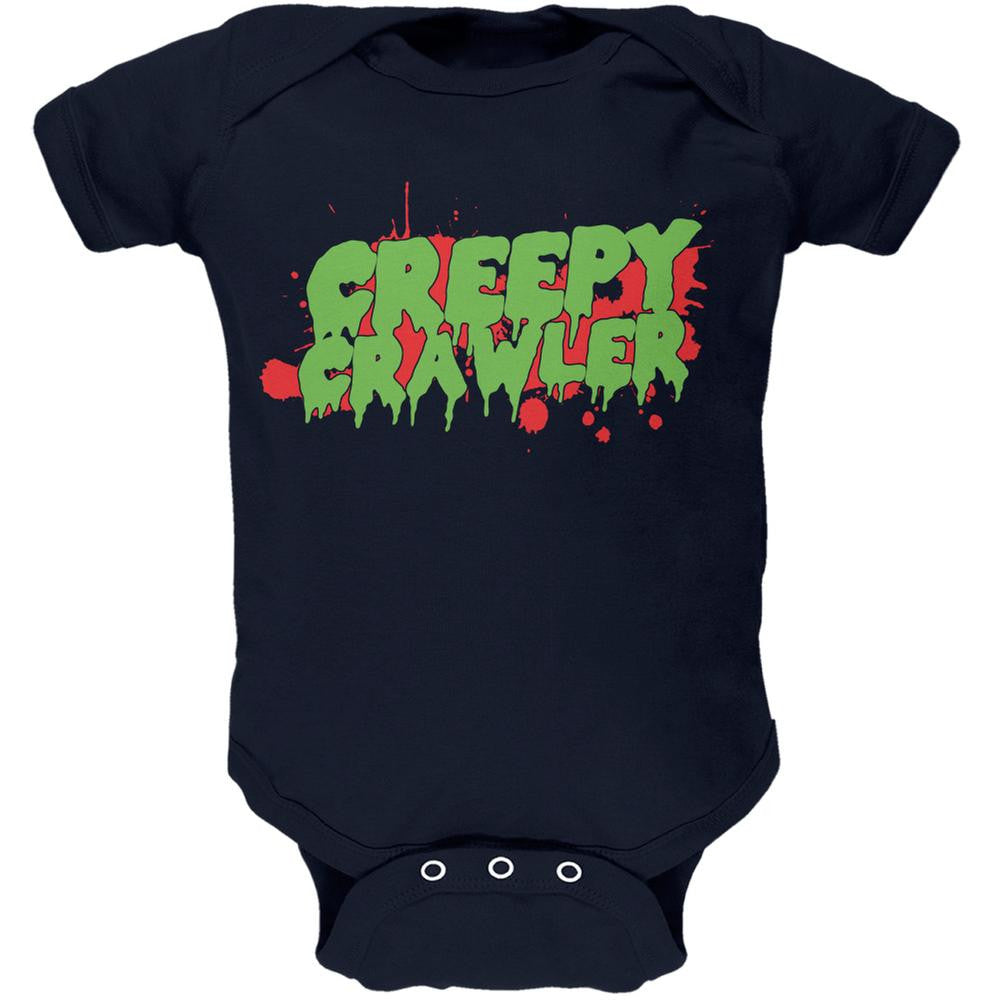 Halloween Creepy Crawler Navy Soft Baby One Piece Baby One Piece Old Glory 0-3M Blue 