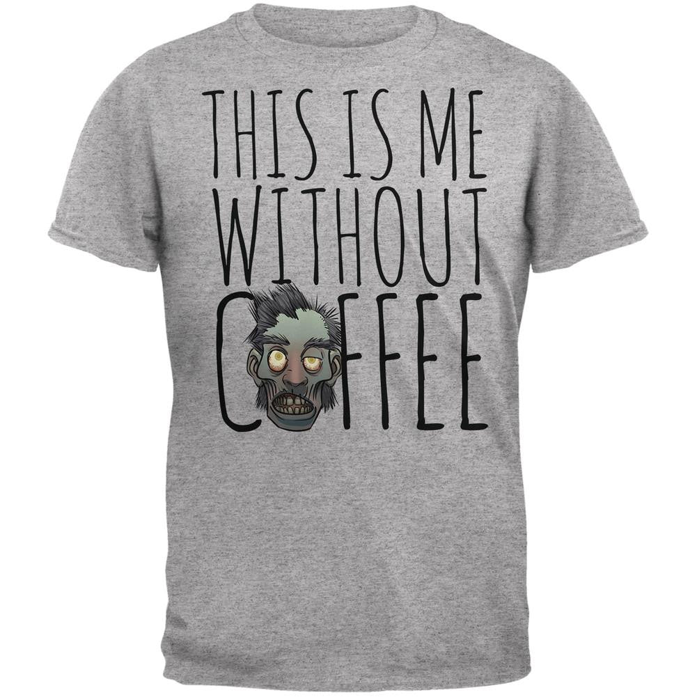 This Is Me Without Coffee Heather Grey Adult T-Shirt Men's T-Shirts Old Glory 2XL Grey 