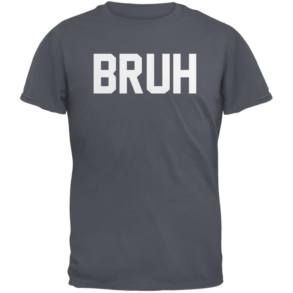 Bruh Charcoal Grey Adult T-Shirt Men's T-Shirts Old Glory 2XL Grey 