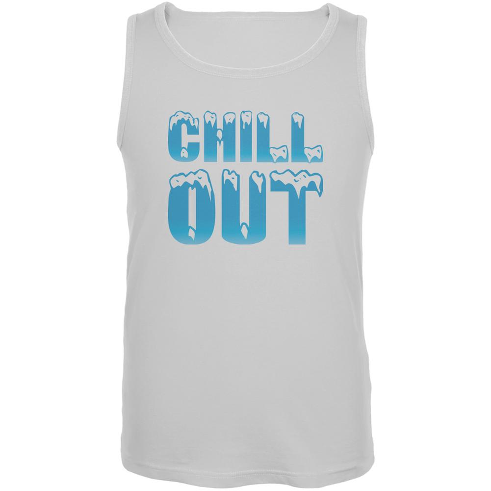 Chill Out White Adult Tank Top Men's Tank Tops Old Glory 2XL White 