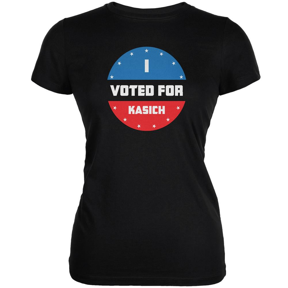 Election 2016 I Voted For Kasich Black Juniors Soft T-Shirt Juniors T-Shirts Old Glory 2XL Black 