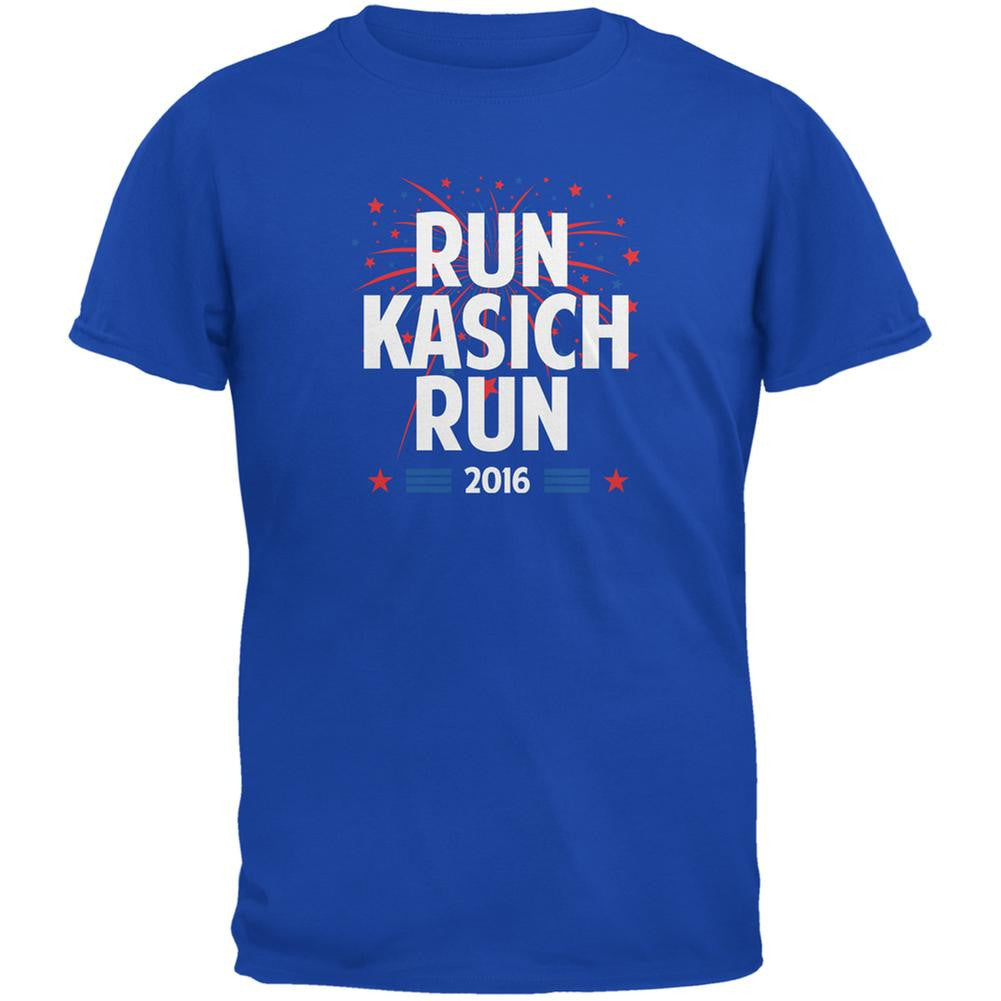 Election 2016 Run Kasich Run Royal Adult T-Shirt Men's T-Shirts Old Glory 2XL Blue 