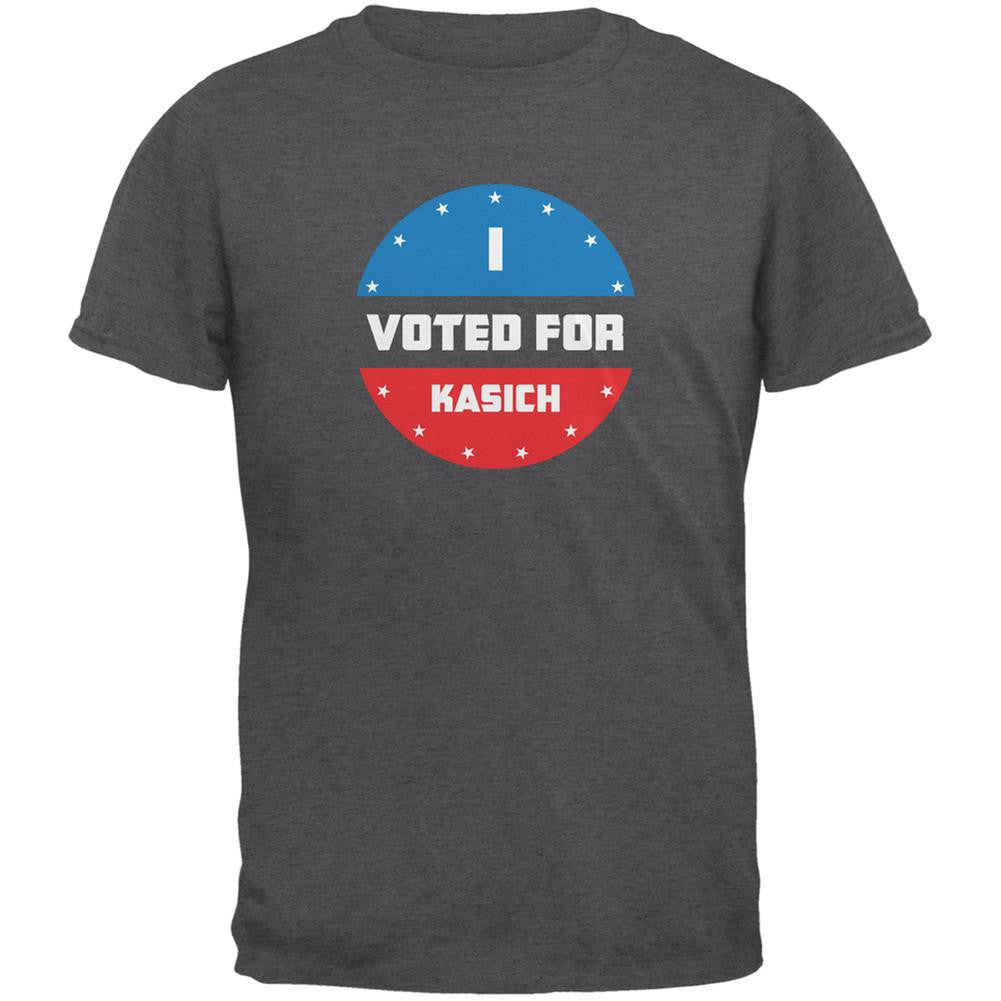 Election 2016 I Voted For Kasich Dark Heather Adult T-Shirt Men's T-Shirts Old Glory 2XL Grey 