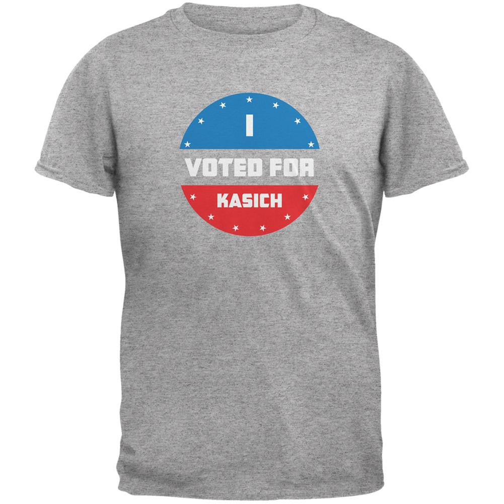 Election 2016 I Voted For Kasich Heather Grey Adult T-Shirt Men's T-Shirts Old Glory 2XL Grey 