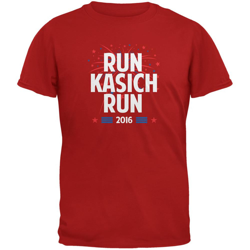 Election 2016 Run Kasich Run Red Adult T-Shirt Men's T-Shirts Old Glory 2XL Red 