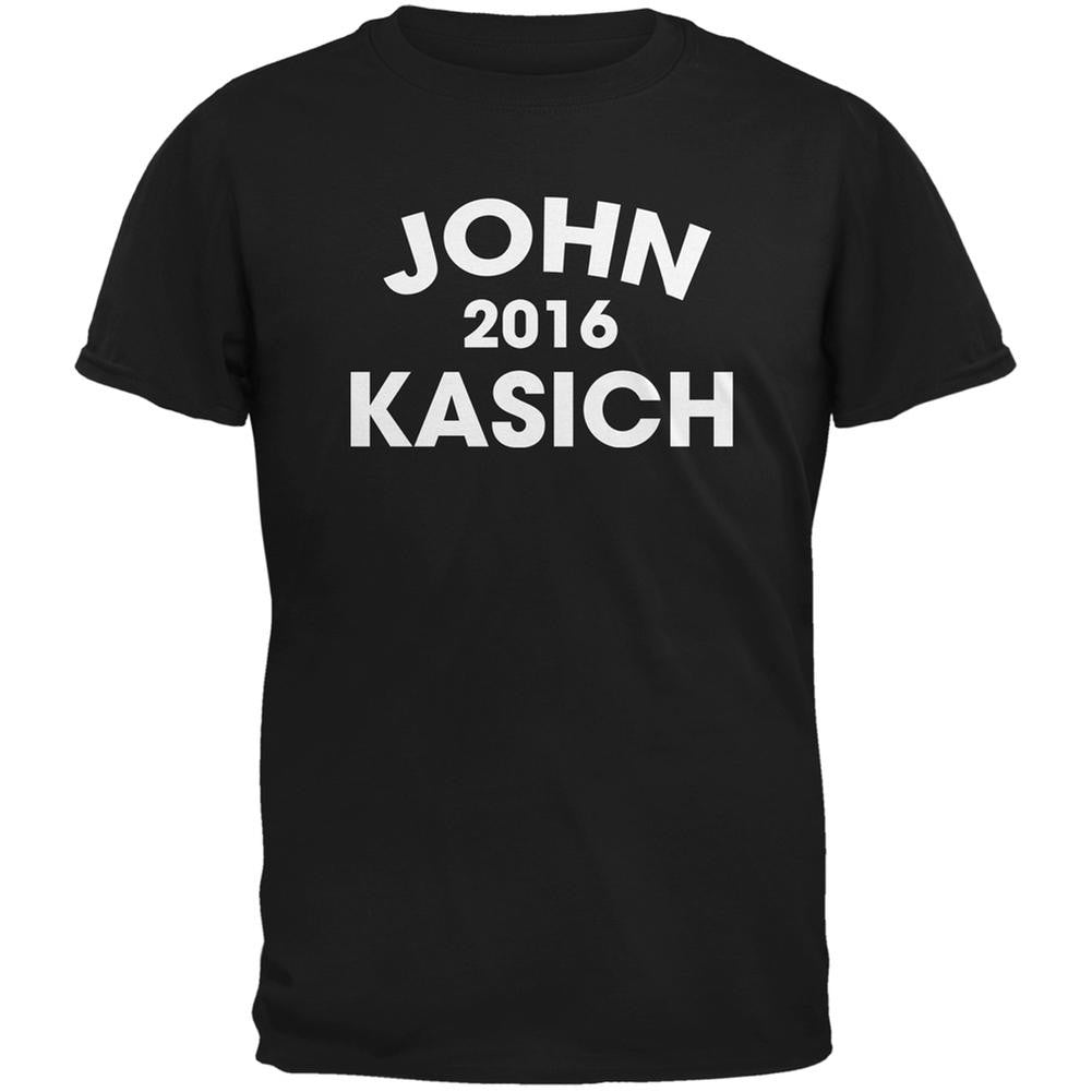 Election 2016 John Kasich Varsity Black Adult T-Shirt Men's T-Shirts Old Glory 2XL Black 