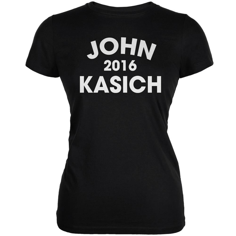 Election 2016 John Kasich Varsity Black Juniors Soft T-Shirt Juniors T-Shirts Old Glory 2XL Black 