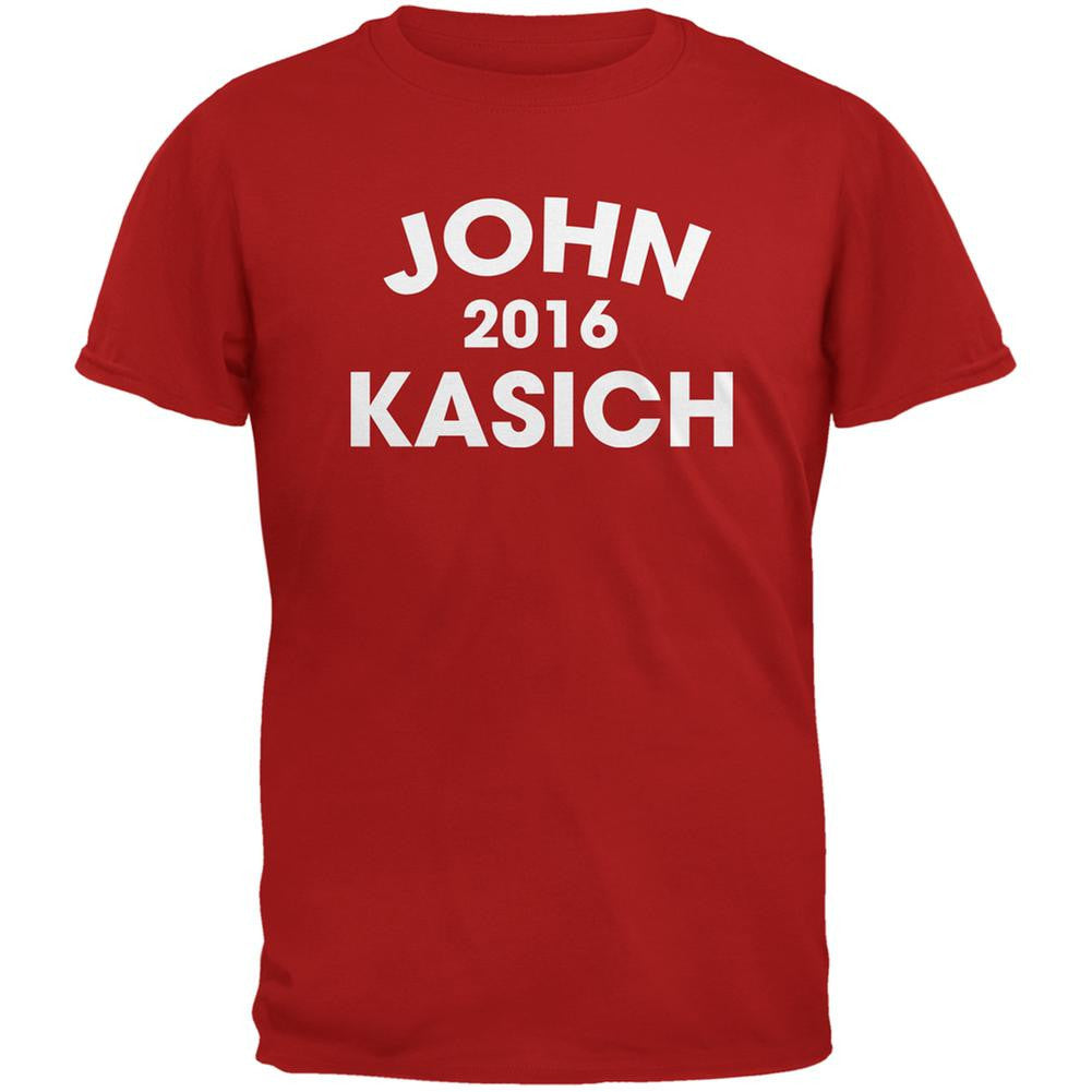 Election 2016 John Kasich Varsity Red Adult T-Shirt Men's T-Shirts Old Glory 2XL Red 