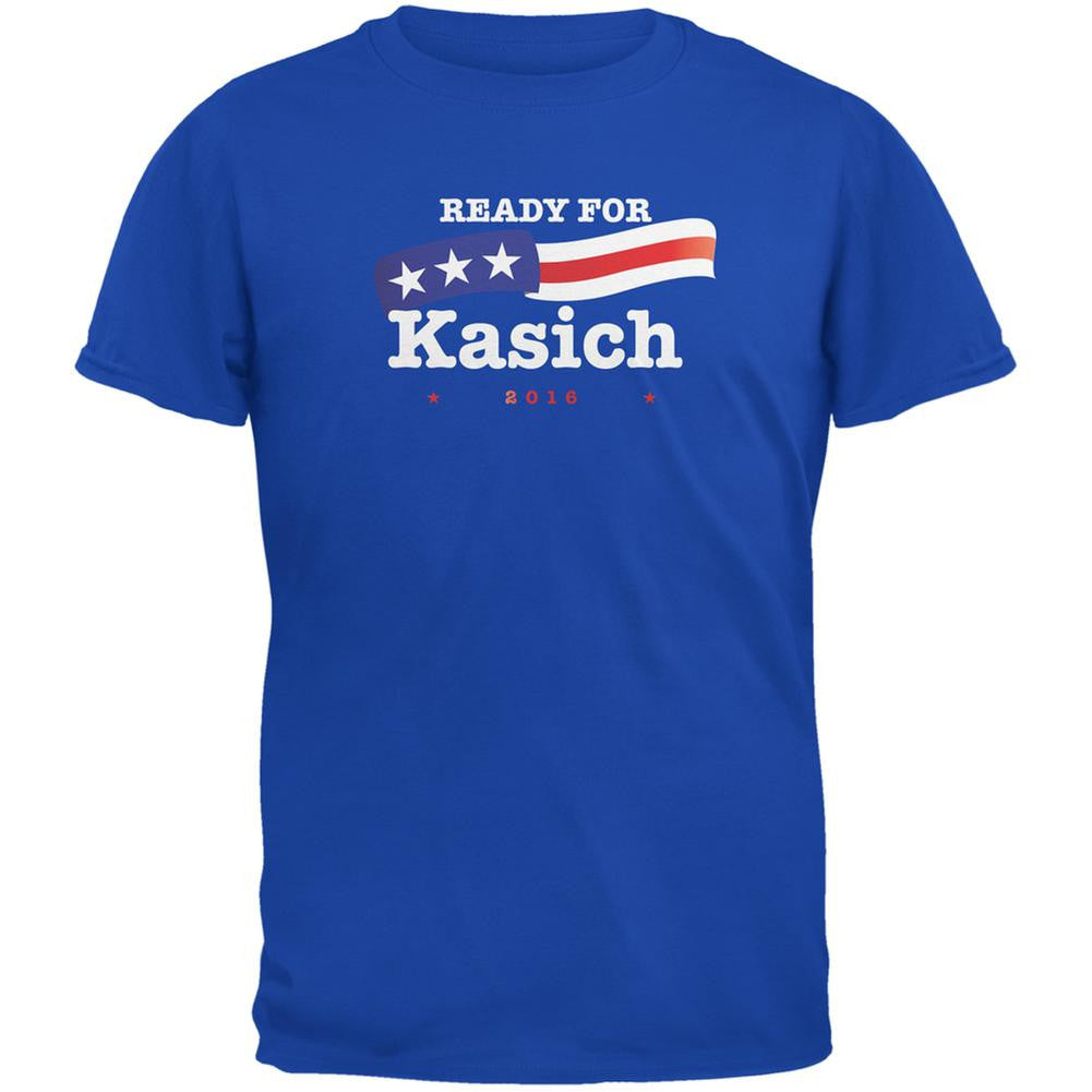 Election 2016 Ready for Kasich Royal Adult T-Shirt Men's T-Shirts Old Glory 2XL Blue 