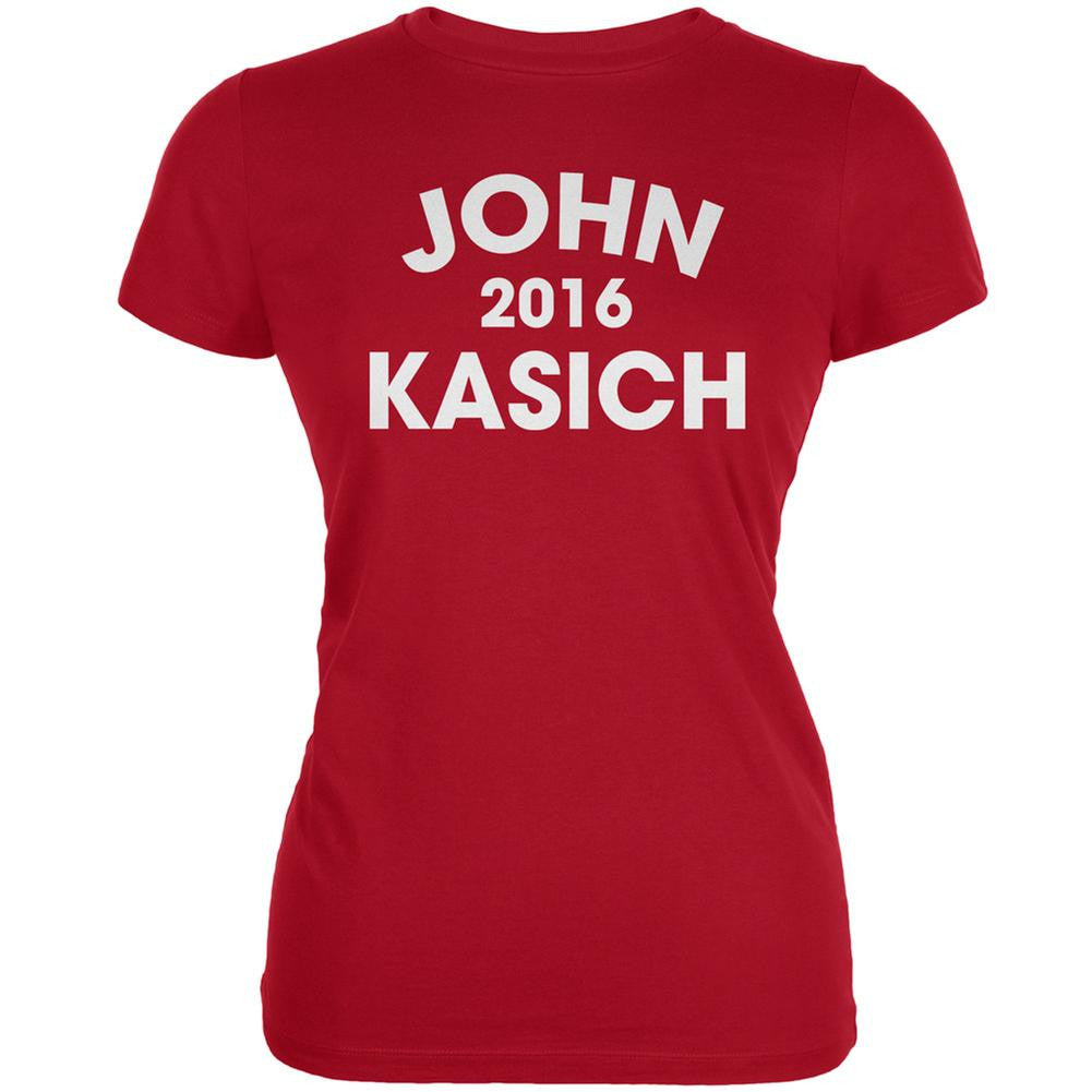 Election 2016 John Kasich Varsity Red Juniors Soft T-Shirt Juniors T-Shirts Old Glory 2XL Red 