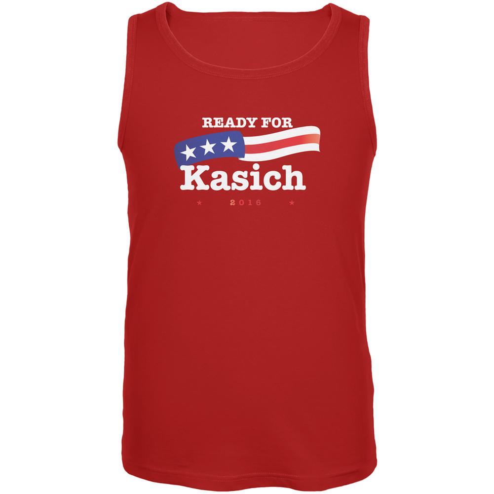 Election 2016 Ready for Kasich Red Adult Tank Top Men's Tank Tops Old Glory 2XL Red 