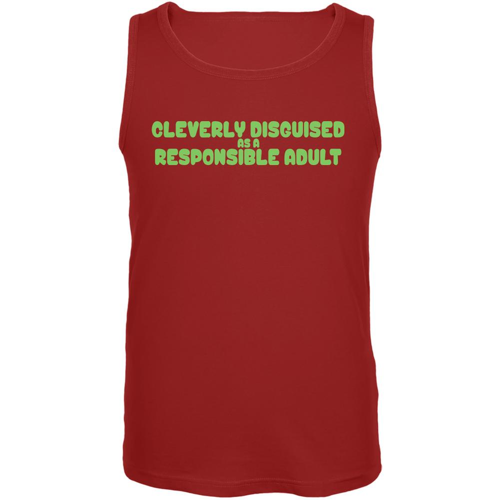 Funny Cleverly Disguised As A Responsible Adult Red Adult Tank Top Men's Tank Tops Old Glory 2XL Red 