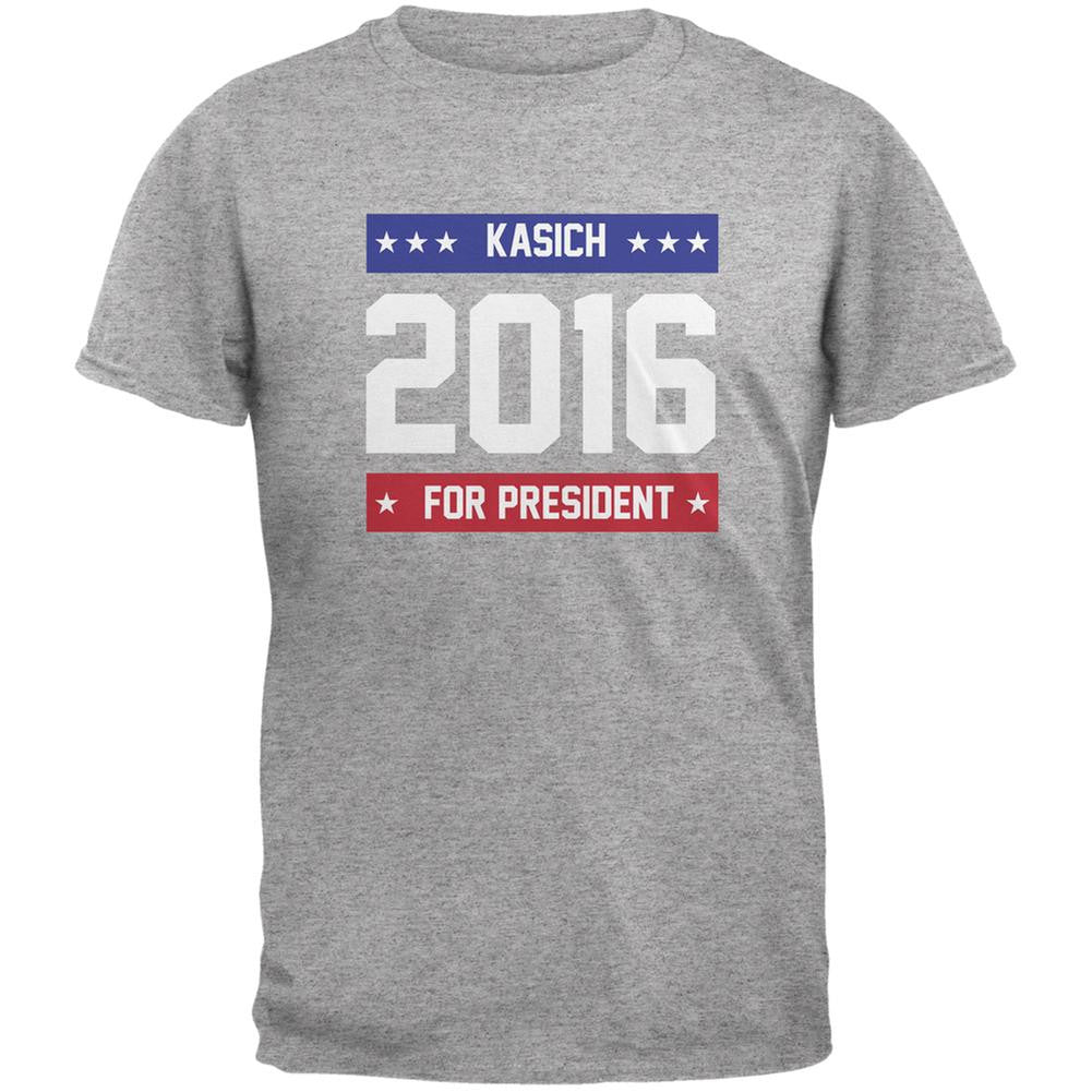 Election 2016 Kasich For President 2016 Heather Grey Adult T-Shirt Men's T-Shirts Old Glory 2XL Grey 