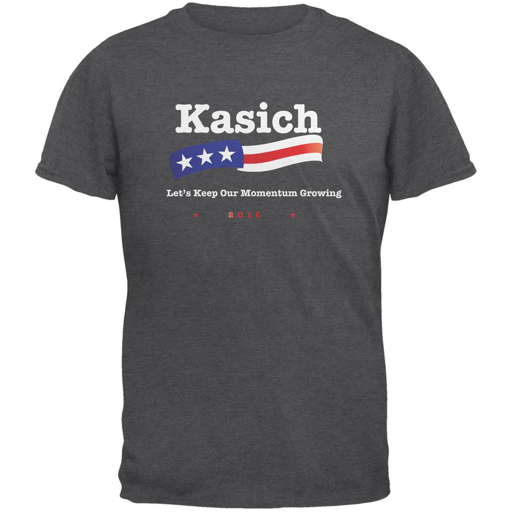 Election 2016 Kasich Momentum Growing Dark Heather Adult T-Shirt Men's T-Shirts Old Glory 2XL Grey 