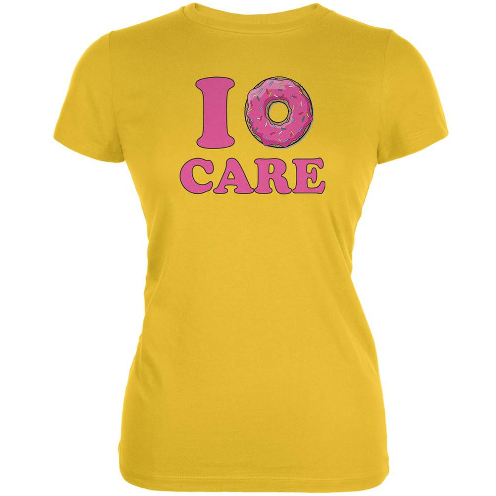 I Donut Care Bright Yellow Juniors Soft T-Shirt Juniors T-Shirts Old Glory 2XL Yellow 