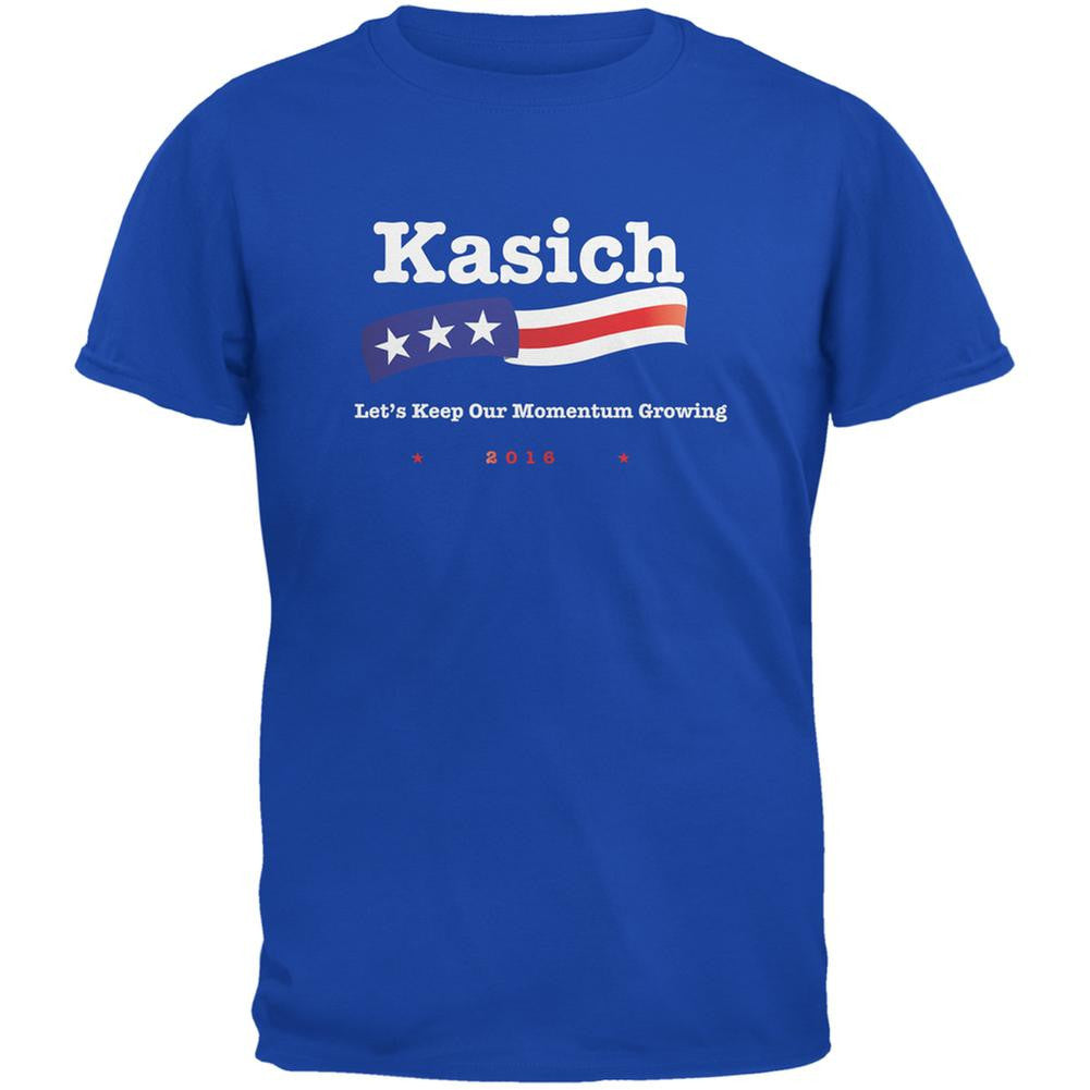 Election 2016 Kasich Momentum Growing Royal Adult T-Shirt Men's T-Shirts Old Glory 2XL Blue 