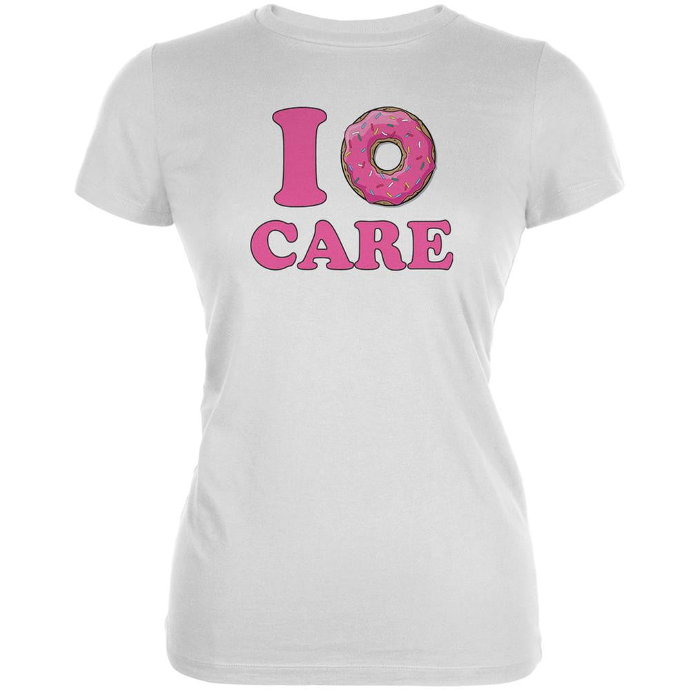I Donut Care White Juniors Soft T-Shirt Juniors T-Shirts Old Glory 2XL White 