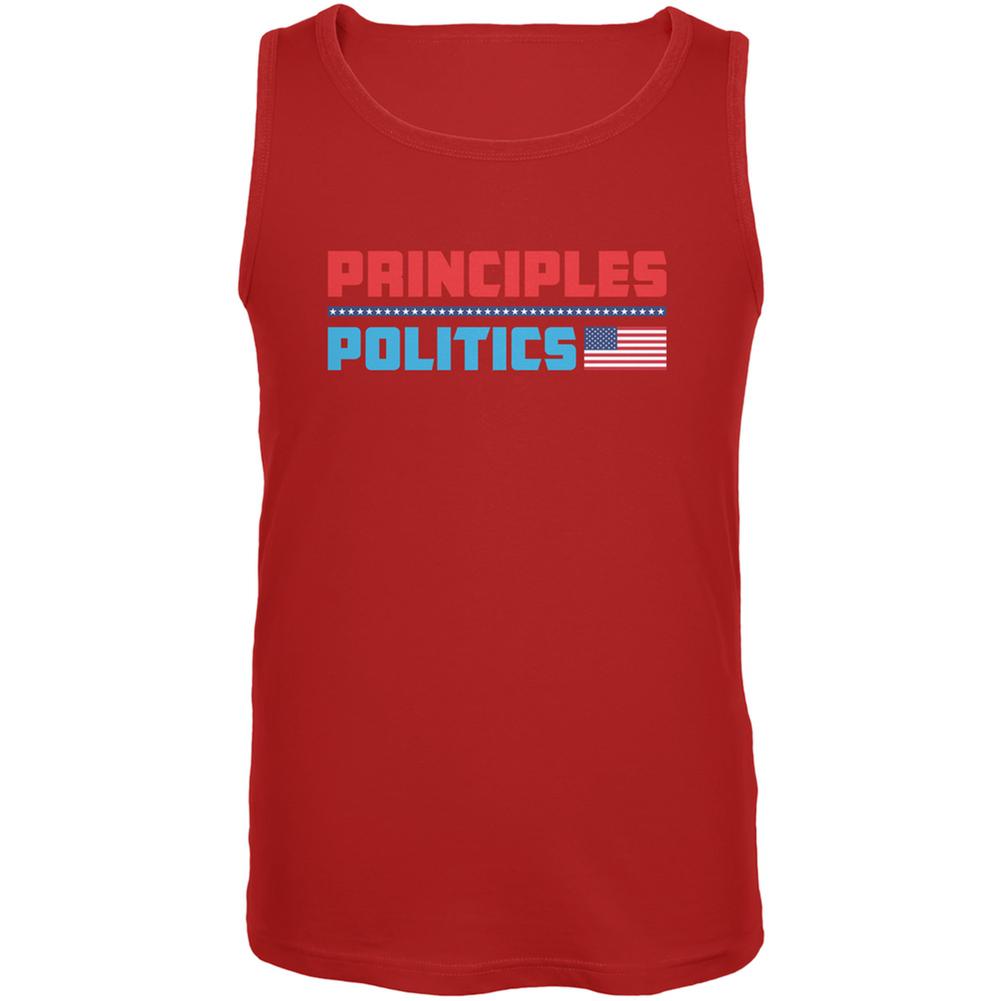 Election 2016 Principles Over Politics Red Adult Tank Top Men's Tank Tops Old Glory 2XL Red 