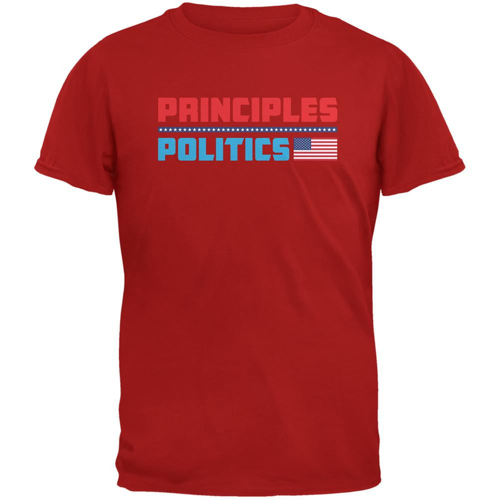 Election 2016 Principles Over Politics Red Adult T-Shirt Men's T-Shirts Old Glory 2XL Red 