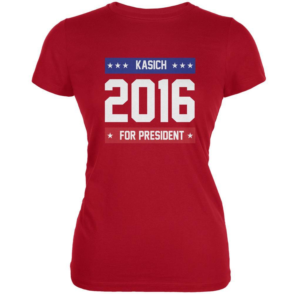 Election 2016 Kasich For President 2016 Red Juniors Soft T-Shirt Juniors T-Shirts Old Glory 2XL Red 