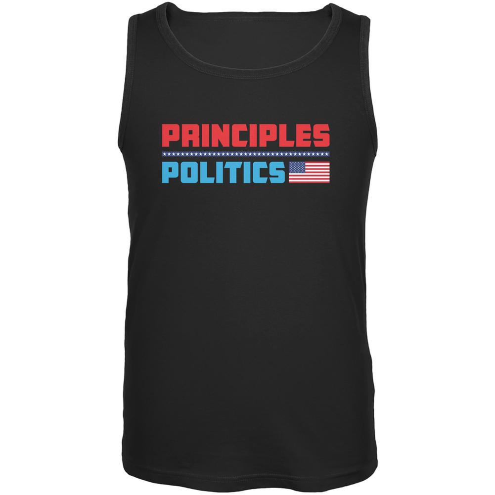 Election 2016 Principles Over Politics Black Adult Tank Top Men's Tank Tops Old Glory 2XL Black 