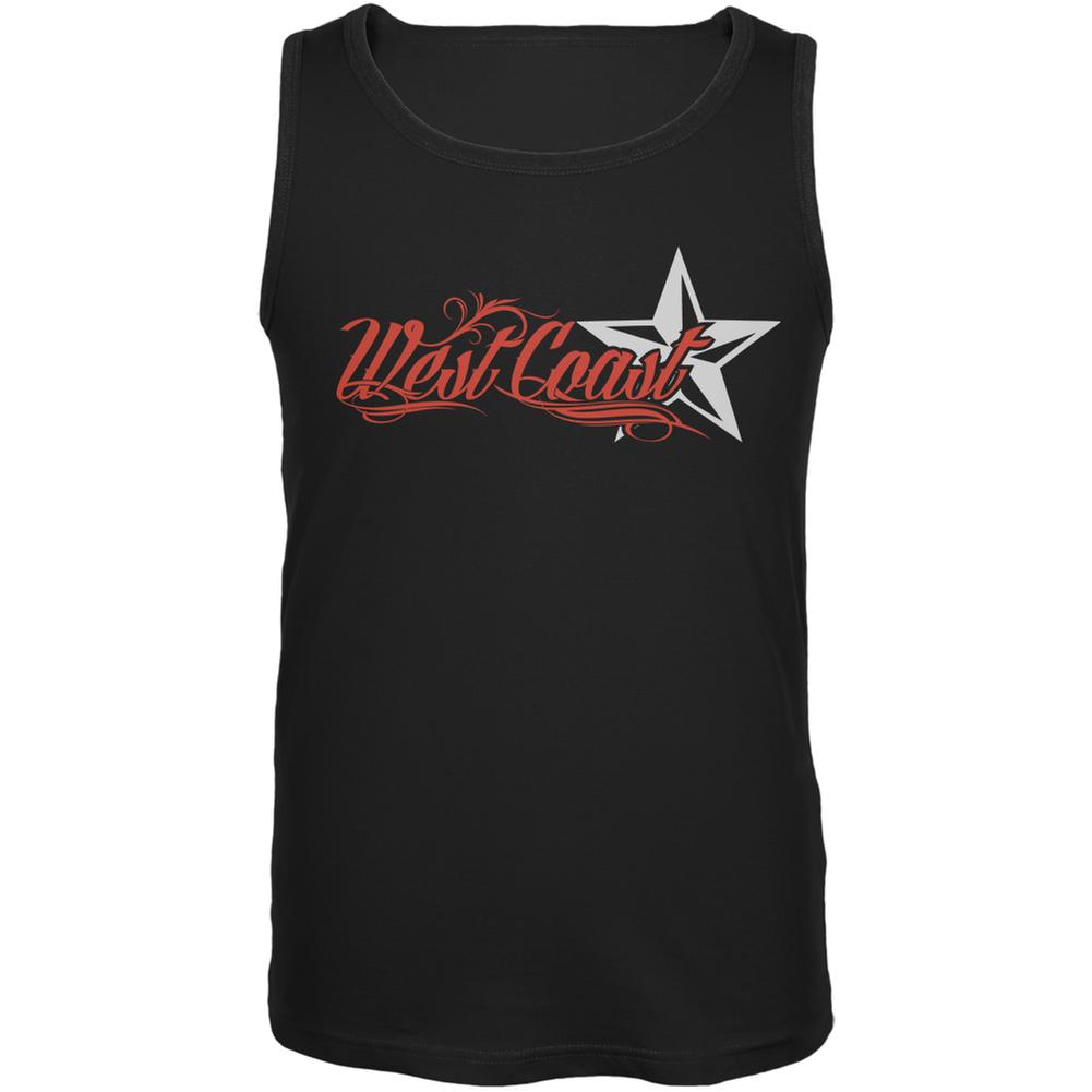 West Coast Nautical Star Black Adult Tank Top Men's Tank Tops Old Glory 2XL Black 