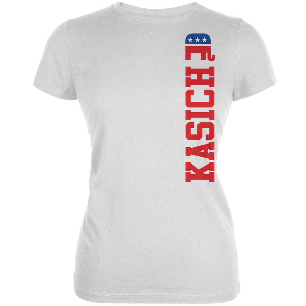 Election 2016 Team John Kasich White Juniors Soft T-Shirt Juniors T-Shirts Old Glory 2XL White 