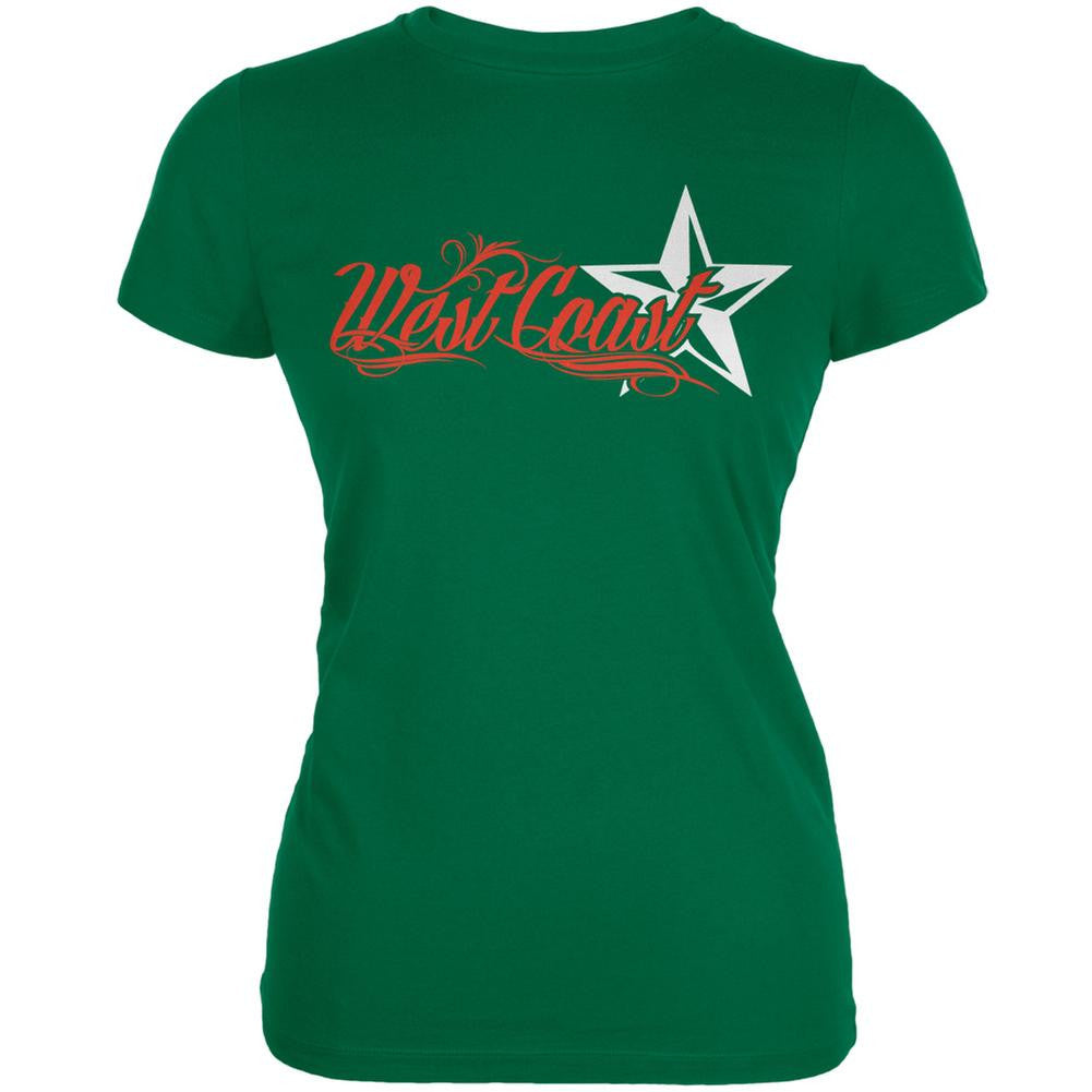 West Coast Nautical Star Kelly Green Juniors Soft T-Shirt Juniors T-Shirts Old Glory 2XL Green 