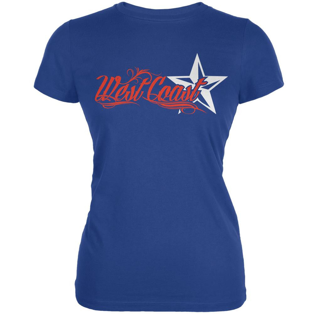 West Coast Nautical Star Royal Juniors Soft T-Shirt Juniors T-Shirts Old Glory 2XL Blue 