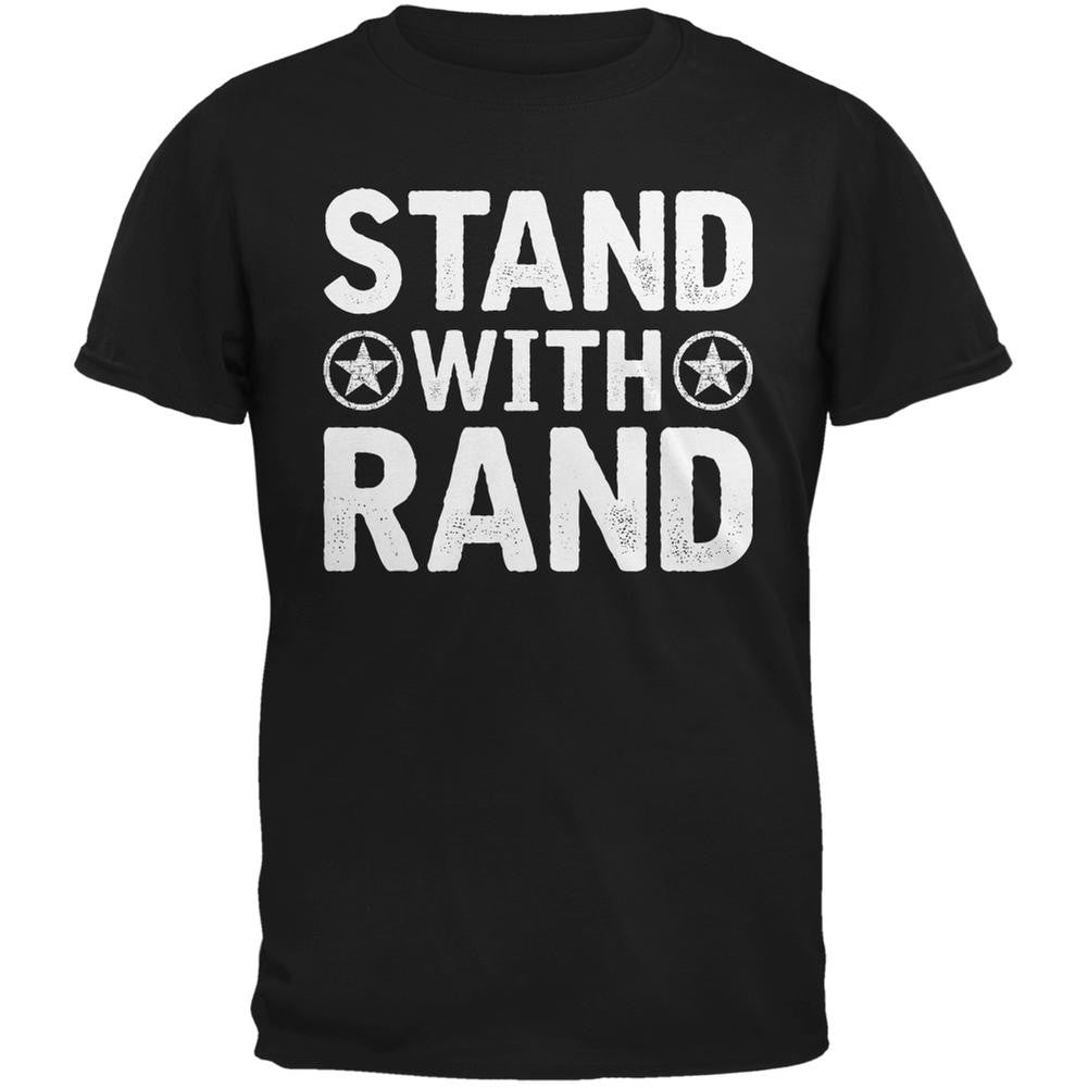 Election 2016 Stand With Rand Distressed Black Adult T-Shirt Men's T-Shirts Old Glory 2XL Black 