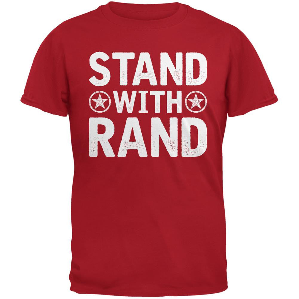 Election 2016 Stand With Rand Distressed Red Adult T-Shirt Men's T-Shirts Old Glory 2XL Red 