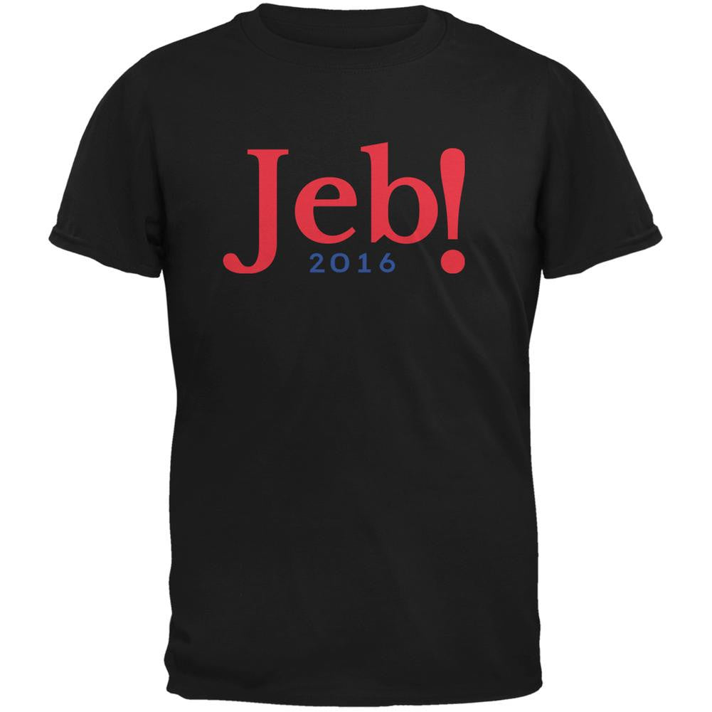 Election 2016 Jeb Bush Jeb! 2016 Black Adult T-Shirt Men's T-Shirts Old Glory 2XL Black 