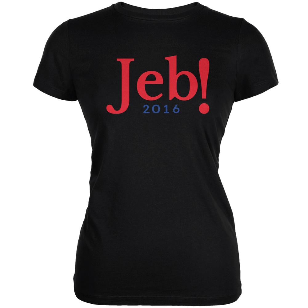 Election 2016 Jeb Bush Jeb! 2016 Black Juniors Soft T-Shirt Juniors T-Shirts Old Glory 2XL Black 