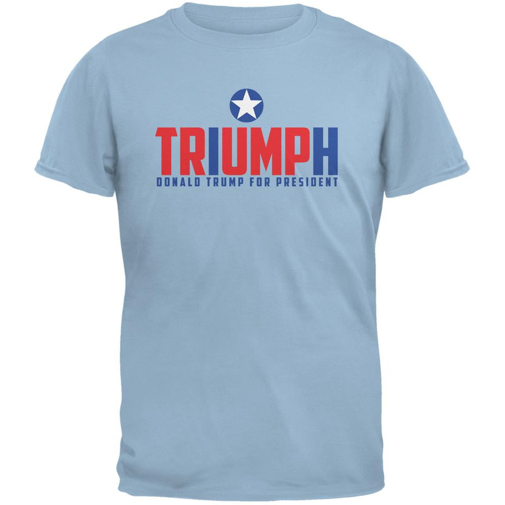 Election 2016 Triumph Trump for President Light Blue Adult T-Shirt Men's T-Shirts Old Glory 2XL Blue 