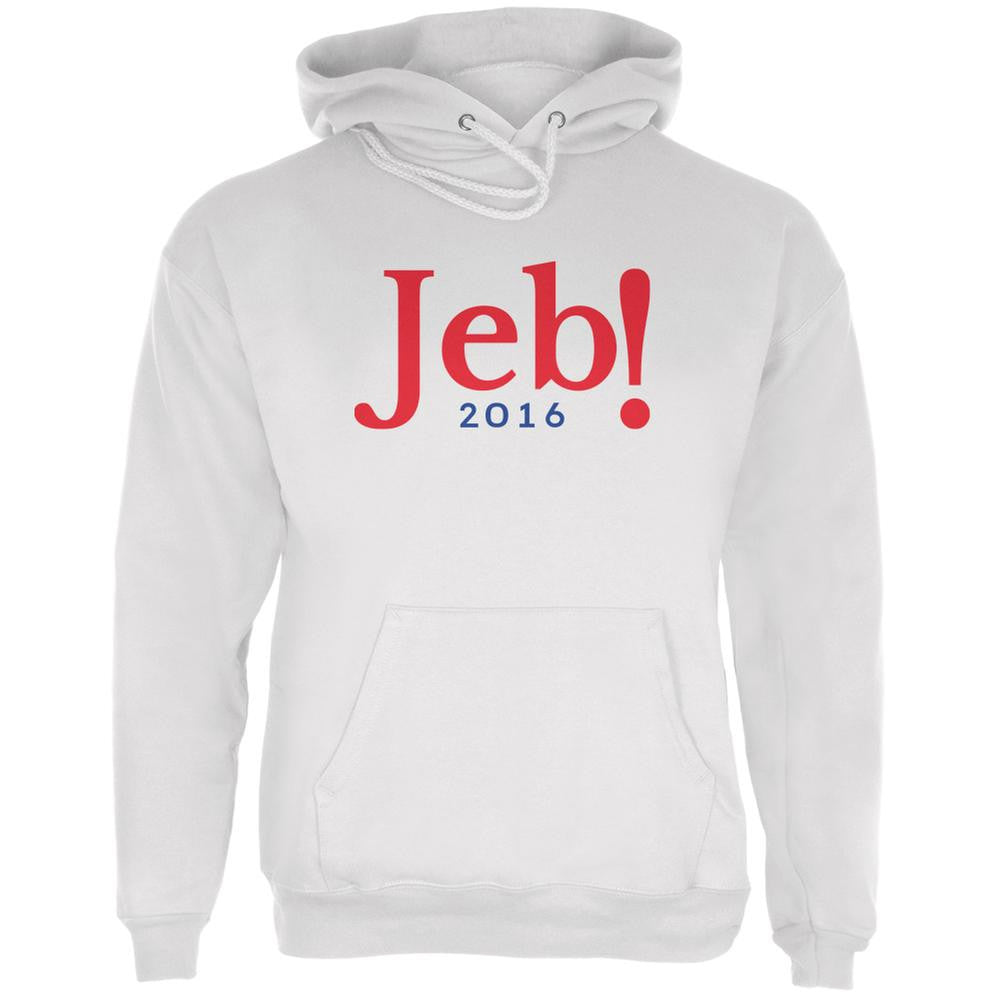 Election 2016 Jeb Bush Jeb! 2016 White Adult Hoodie Men's Hoodies Old Glory LG White 