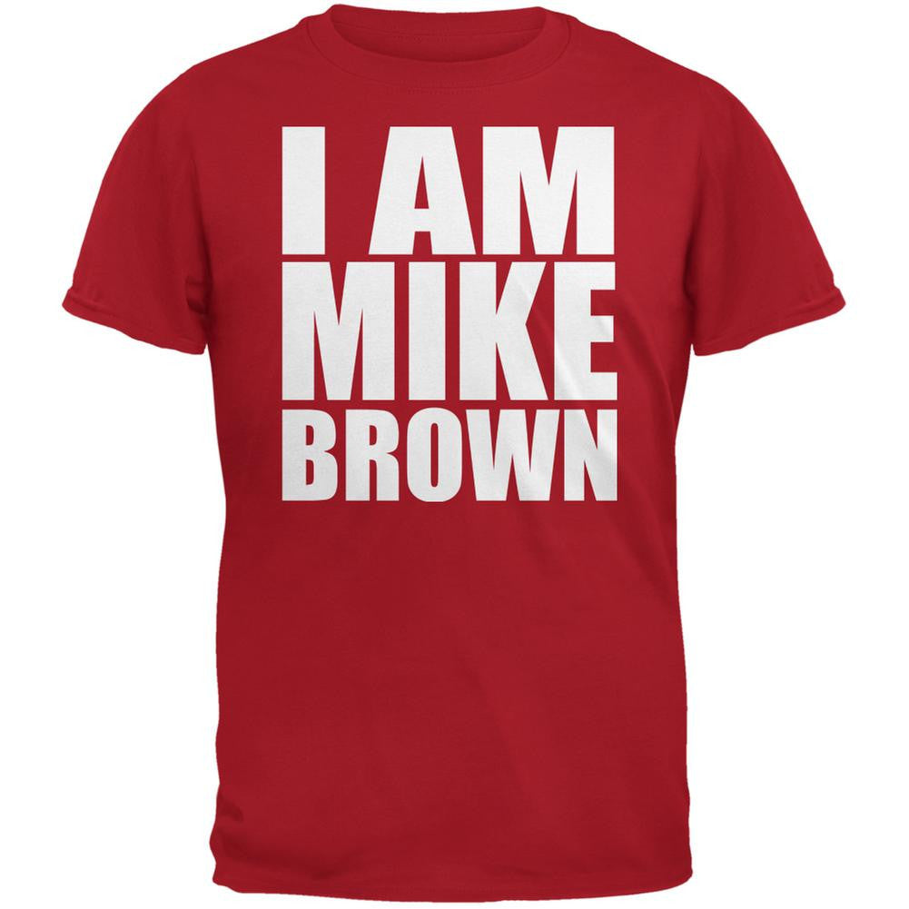 Ferguson I Am Mike Brown Red Adult T-Shirt Men's T-Shirts Old Glory 2XL Red 