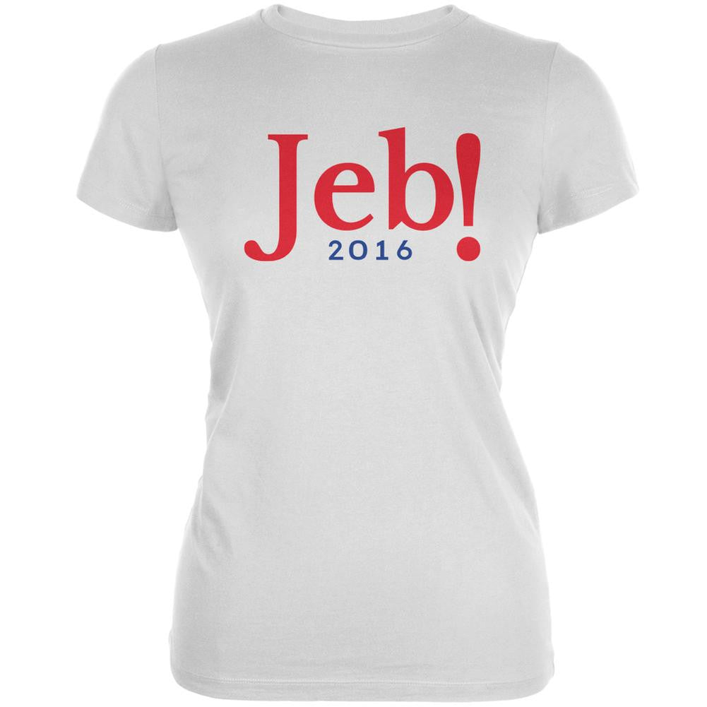 Election 2016 Jeb Bush Jeb! 2016 White Juniors Soft T-Shirt Juniors T-Shirts Old Glory 2XL White 