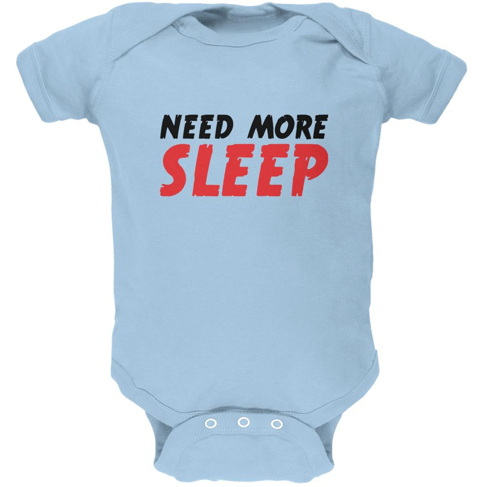 Need More Sleep Light Blue Soft Baby One Piece Baby One Piece Old Glory 0-3M Blue 