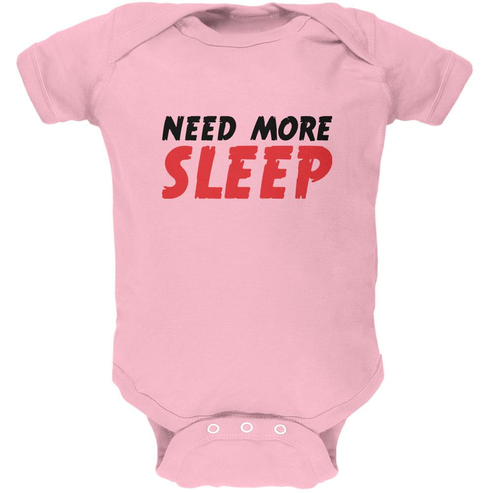 Need More Sleep Light Pink Soft Baby One Piece Baby One Piece Old Glory 0-3M Pink 